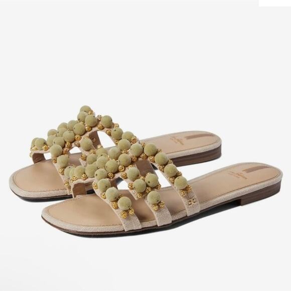 Sam Edelman Bay Embellished Slide Flat Sandal Size 7.5 - Picture 2 of 12